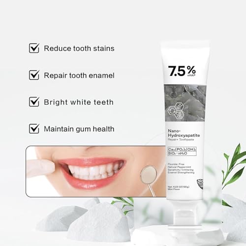 Hydroxylapa-Zahnpasta, 7,5 % Hydroxylapa-Zahnpasta für fortschrittlichen Zahnschmelzschutz und Zahnstärkung, Nano-Hydroxylapa-Zahnpasta, fluoridfreie Zahnpasta für empfindliche Zähne (3) – Bild 6