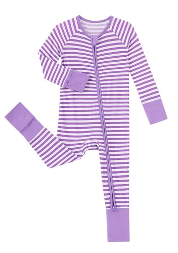 Image of SUZEL Viscose from Bamboo Pajamas Baby Footless Romper - Baby Infant Boys Girls One Piece Jumpsuits