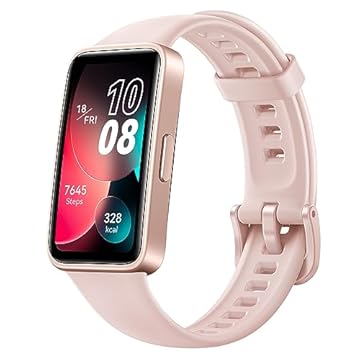 Smartband HUAWEI Band 8, Design Ultra-fino, 14 dias de duração da bateria,Bateria completa em apenas 45 mins, TruSleepTM 3.0, respostas rápidas de mensagens, compatível com iOS e Android, Rosa