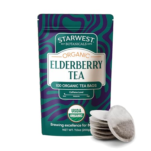Starwest Botanicals Organic Elderberry Tea, 100 Tea Bags