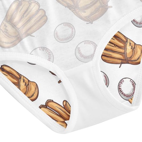 ZZKKO Baseball Sport Gloves Girls Underwear Toddler Panties for Girls Comfort Brief Size 2-8T4