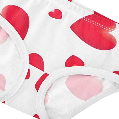 Girls Underwear Toddlers 2t Cotton Panties for Girl Funny Underpants Briefs Red Hearts White4