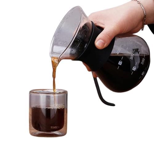 Image of Coffee Pour Over Glass 400ml Maker Stainless Steel Filter Dripper No Home Garden Kitchen Dining Bar Small Appliances Tea Makers Percolators Moka Pots