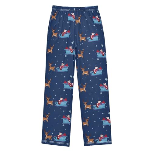 Boys' Pants Christmas Cute Santa Star Deer Long Bottoms Jogger Pants Elastic Waist Trousers with Pockets S-XL