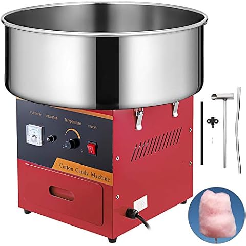 VEVOR Zuckerwattemaschine Edelstahl Elektrische Zuckerwattegerät 54 x 54 x 45 cm Zuckerwatte Maschine für Zuhause rot bunter Zucker für zuckerwattemaschine 1000W Cover