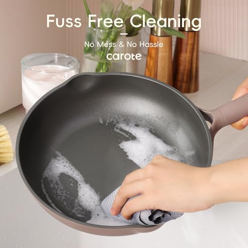 Image of CAROTE 19PCS Pots and Pans Set, Nonstick Cookware Set, Kitchen Cooking Set Induction Non-toxic Granite Set