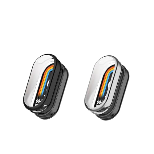 E ECSEM Screen Protector Case Accessory Compatible with Xiaomi Mi Band 9 Smart Bracelet, Soft TPU Slim Full Coverage Protective Cases Cover for Xiaomi Mi Band 9 Smart Watch