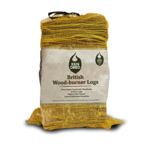 Kiln Dried Logs (6kg / 27Litre) for Wood Burners Log Burner Stoves Camping Fire Pit and Stoves Low Moisture Long Lasting High Heat Sustainably Sourced UK Firewood For Fireplaces Defra Approved