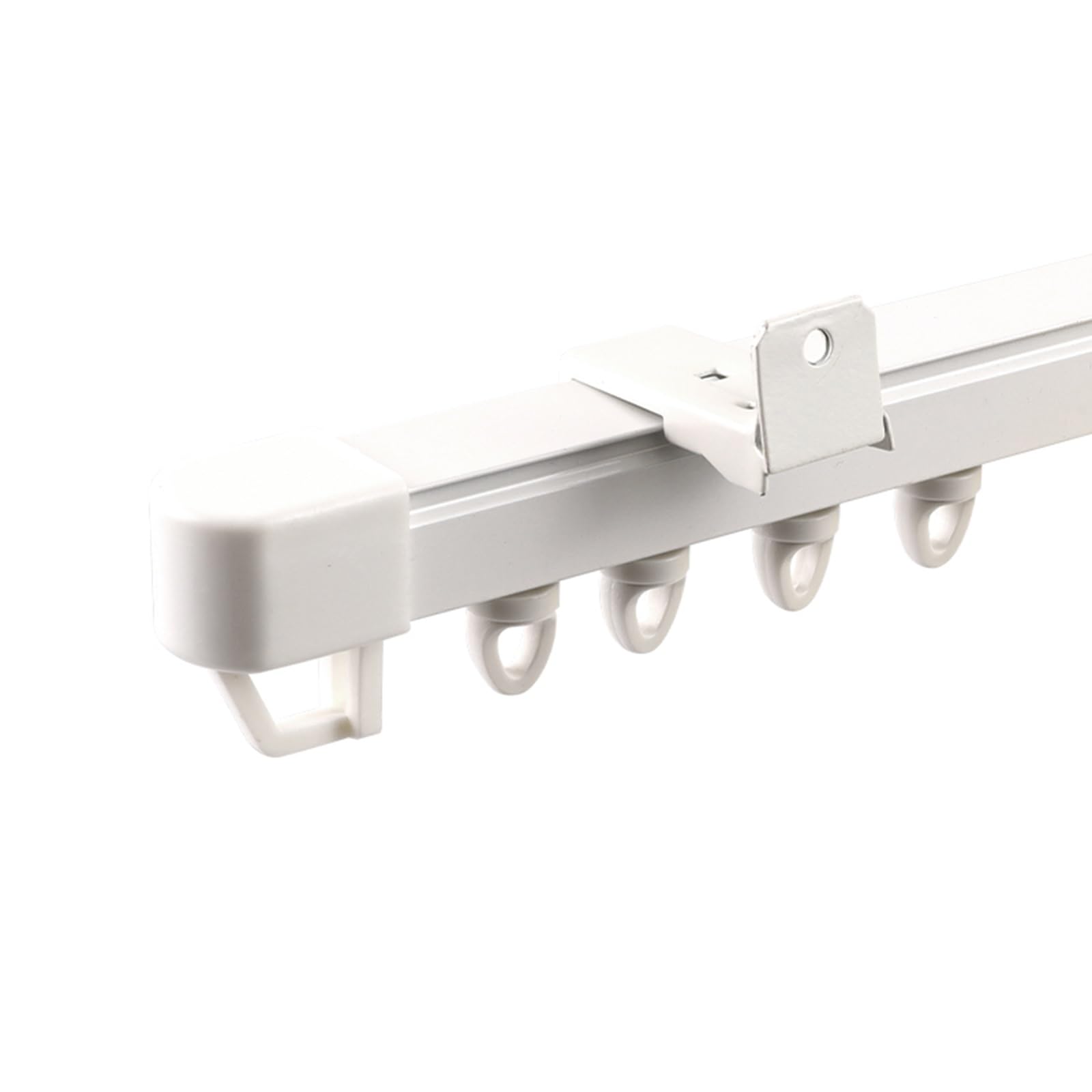 Rail De Rideau Robuste, Rail À Rideaux En Aluminium Montage Au Plafond Ou Au Mur, Rail De Plafond Séparateur De Pièces, Rail Pour Rideaux Kit Pour Salon Privé(White-Wall,4m(4 * 1m))
