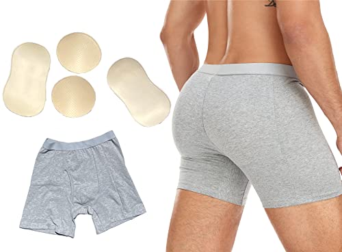 Men 4PS Padded Underwear Briefs Boxers,Butt Lifting Panties Man Sponge Butt Hip Enhancer Shaper Underwear