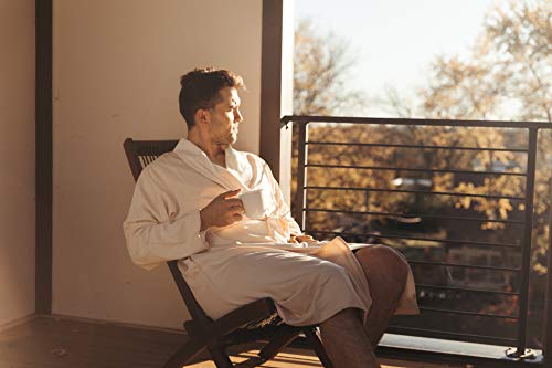 Telegraph Hill - Double Layer Twill Robe | Soft Microfiber Spa Bathrobe (Large, Natural)3