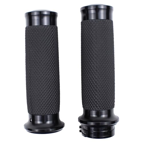Lenkergriffe Griffgummis Motorrad Lenker Griff Gummi Griffe 1 Zoll 25mm 1’’ schwarz Links und rechts für Harley Touring Dyna Softail Sportster 883 für Harley Davidson Sportster 1200 XL