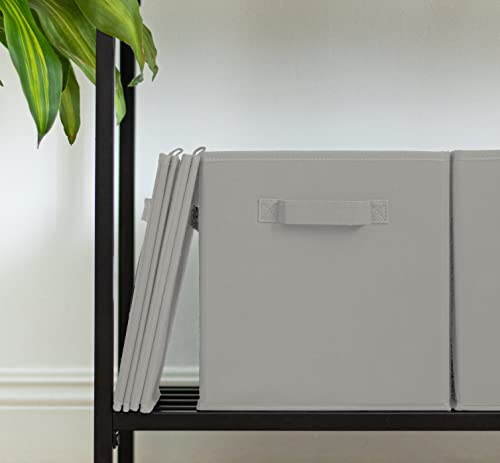 Pomatree 13X13X13 Inch Storage Cubes - 4 Pack - Large And Sturdy Storage Bins | Dual Handles, Foldable | Cube Organizer Bin | Fabric Baskets For Organizing Closet, Clothes And Toys (Grey) #TOP5