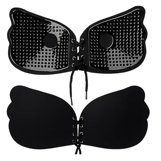 lilu ethnics Adhesive Bra for Women Strapless Invisible Push Up Silicone Bra | Reusable Backless for Deep Neck Off Shoulder Dresses and Special Occasion Styling Black-picture-32