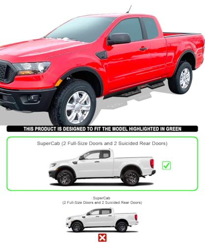 Estribos de acero HD Ridez para Ford Ranger 2019-2023 miniatura 2