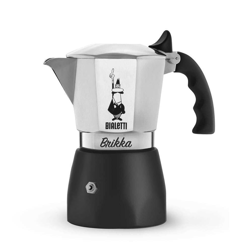 Bialetti Schwarz Kaffeemaschine Moka Brikka 0,1L 2 Tassen Aluminium