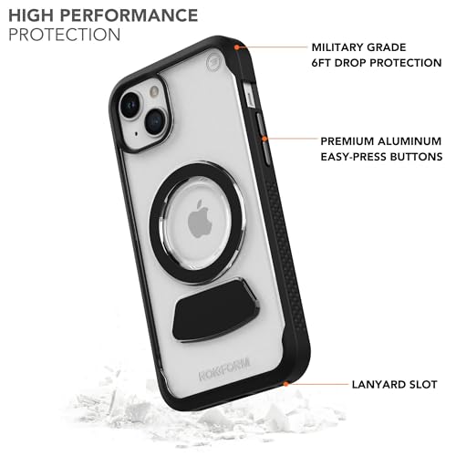 Funda iPhone 15 Plus Rokform Clear Eagle 3 transparente con doble imán y protección anticaídas 2