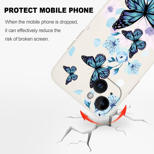 Coque iPhone 15 Papillon aurore blanc finition premium douce 6,1" - 5