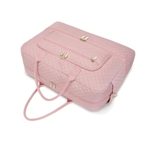 Travel Duffle Bag for Women,Large Weekender Bag With Shoe Compartment Toiletry Tote Bag With Wet Pocket Carry on Overnight Weekend Bags for Travel Sports Gym Trips Hospital (Pink)4