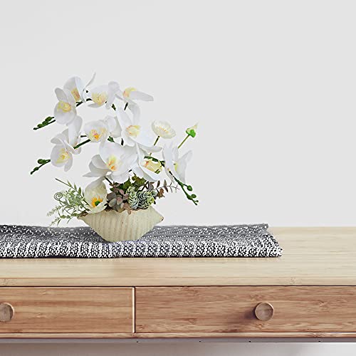 Lesing Artificial Orchid Flower With Vase Realistic Orchids Faux Flower Fake Orchid Bonsai Plants In Pot Arrangement For Home Wedding Party Dining Table Centerpiece Decor (White Vase,W) #TOP4