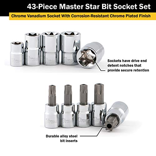 Titan Tools 54137 43-Piece Master Star Bit Socket Set #TOP2