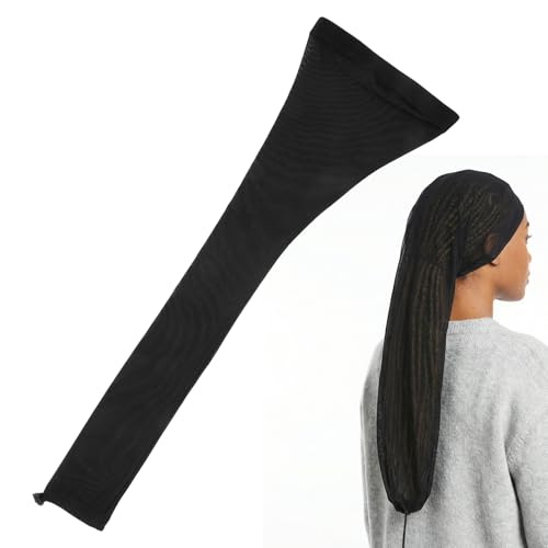 Elegaperma Hairweave Sleeve for Locs, Breathable Hair Weave Sleeve for Locs, Elastic Hair Sleeves for Locs Women, Locssleeve for Dreadlocks Women (Black)