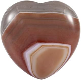 KYEYGWO Natural Worry Gemstone Carved Puffy Heart, Carnelian Reiki Healing Quartz Crystal Love Stone for Collection Decoration Meditation Balancing 1.7"-1.8"