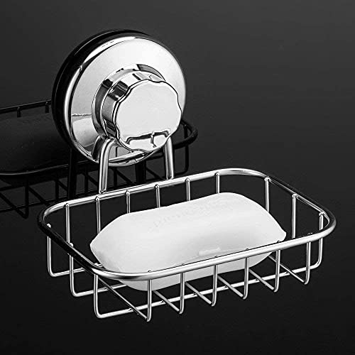 Arcci Bar Soap Holder For Shower Wall, Stainless Steel Strong Vacuum Suction Cup Shower Soap Dish, Rustproof Wall Mouted Square Soap Sponge Holder Tray For Bathroom & Kitchen Sink #TOP2