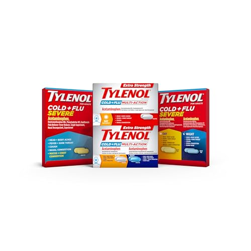 Tylenol Cold + Flu Severe Day & Night Caplets Combo Pack for Multi-Symptom Cold & Flu Symptom Relief, Cough, Sore Throat, and Headache Relief, Acetaminophen Pain Reliever, 24 ct image 6