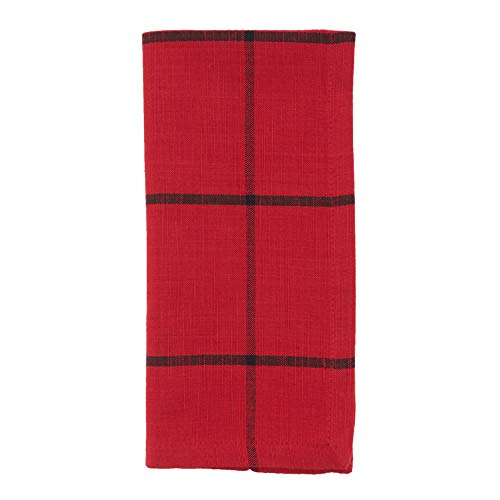 Windowpane Plaid Table Napkins (Set of 4)