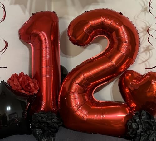 Image of 40 Inch Red Number 3 Balloon, 3rd Birthday Decoration Boys Girls