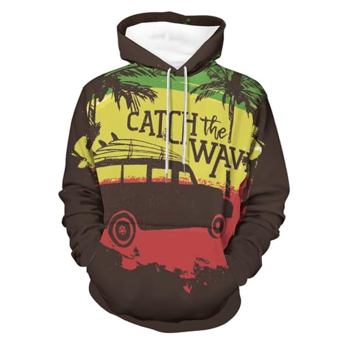 Sweatshirt pull retro car UMENG à capuche pour un style urbain intemporel