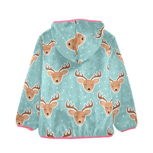 OTVEE Christmas Reindeer Cartoon Deer Kids Hoodie Jacket Fall Spring Full Zip Warm Outwear Coat2