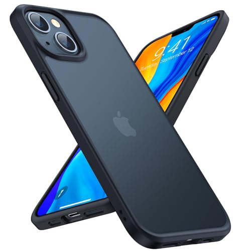TORRAS für iPhone 13 Hülle Echter Zertifizierter Militärschutz Handyhülle iPhone 13 Case Stoßfest Kratzfest Schutzhülle iPhone 13 mit bunten Tasten Tolle Haptik und Optik Guardian Serie Matt Schwarz