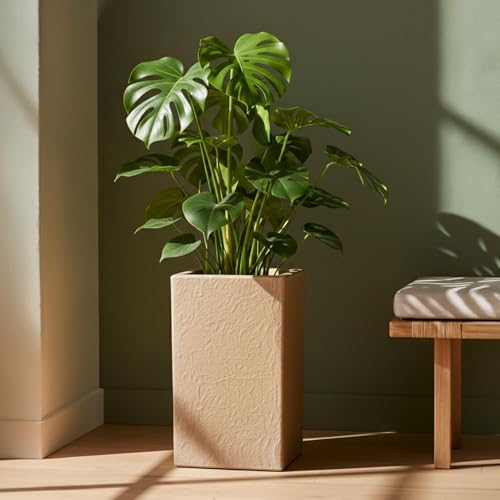 Image of Eha Earth Friendly Mansion Big Planters for Home Decor | 17 inch, Pack of 1 | Plant Pot Made with Rice Husk | UV Protected Pot for Plant | Pots & Planters Big Size | Dune