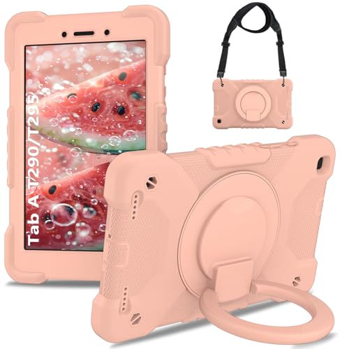 Coque Galaxy Tab A 8 2019 SM-T295 or rose avec bandoulière pour voyage