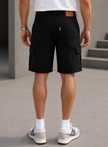 Image of Men's 100% Cotton Rich Straight Fit Solid Shorts with Side Pockets | Casual Summer Half Pants with 6 Pockets | Comfortable Mid-Rise Cotton Shorts