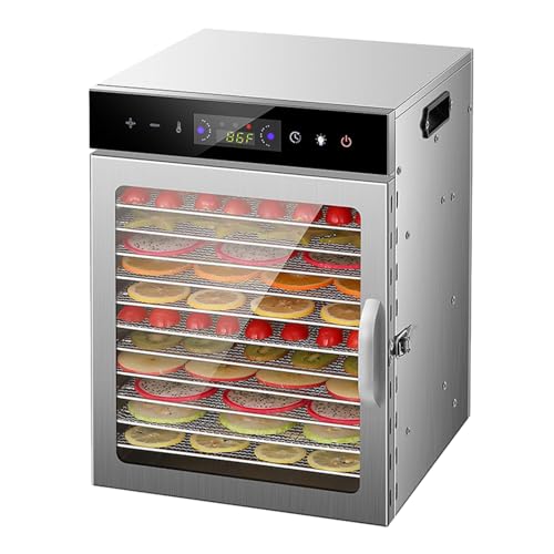 Fruit Dehydrator Machine,12 Trays Fruit Dryer Dehydrated Machine | Multifunctional Electric Food Preserver for Meat, Nuts, Yogurt, Flowers