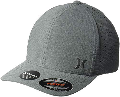 Hurley Men s Phantom Ripstop Curved Bill Baseball Cap, Black Heather Black, L-XL