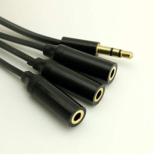 Cable divisor de audio 3.5mm macho a 3 hembra 50cm miniatura 3