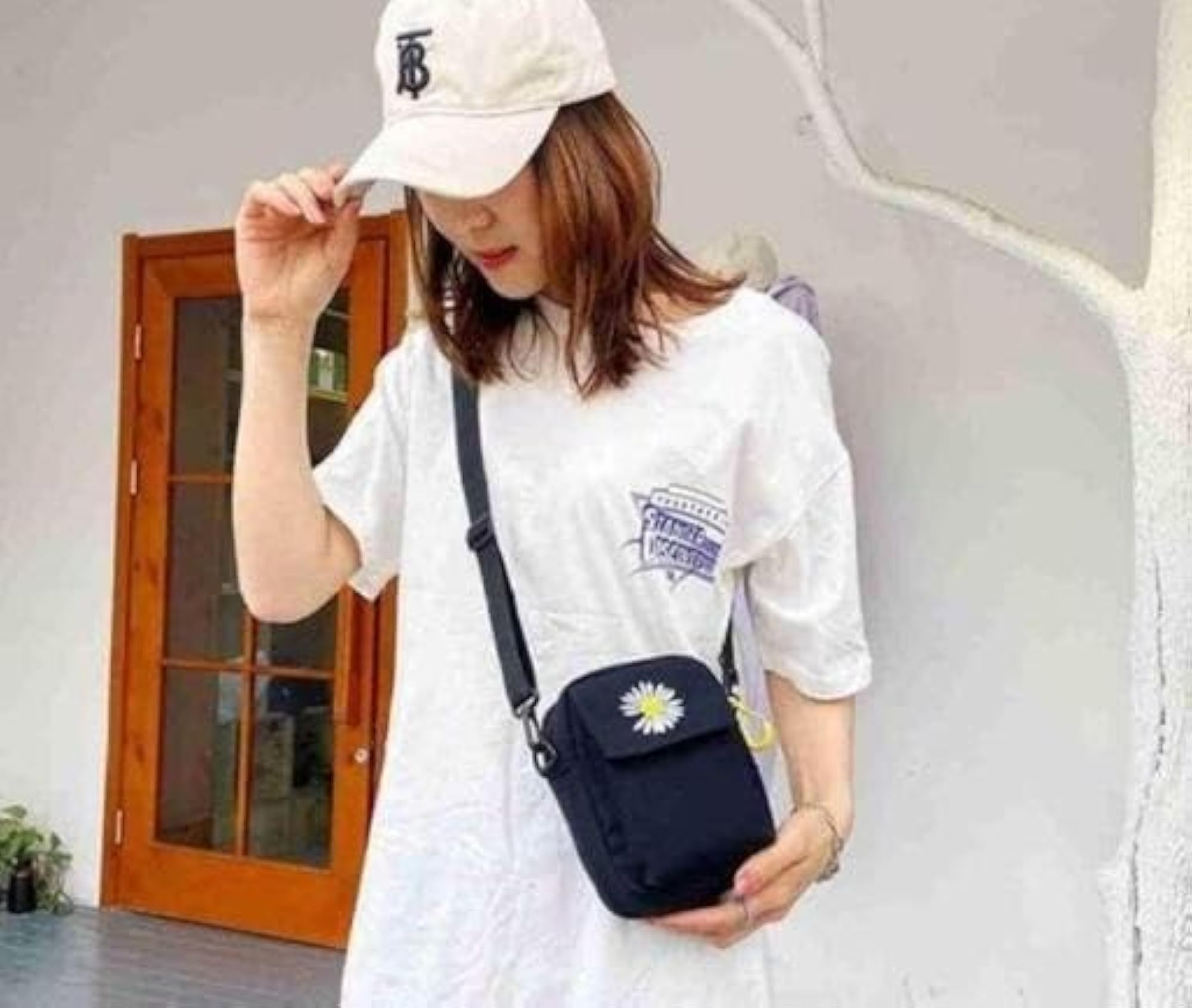 Compact Canvas Crossbody Bag, Durable Sling Bag