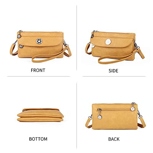 Image of Angel Kiss Crossbody Bags Small Purses for Women Vegan Leather Cell Phone Wallet Purse with Wristlet Strap