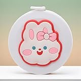 Generic 1Pcs Tape Measure Round Push-Button Tape Measure Smiling Bunny Design +/-5% Accuracy ABS Plastic White 5x5x1.75cm