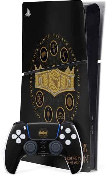 Skinit Decal Gaming Skin Compatible with PS5 Slim Digital Edition Bundle - Officially Licensed HBO House of The Dragon Red Tararyen Sigil Design