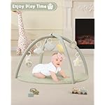 Baby Play Gym and Tummy Time Mat - Plush Play Mat with 6 Detachable Toys for Babies 0-6-12 Months, Baby Activity Mat Promote Motor Skill Development, Green - Image 4