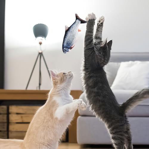 Miibiscolit Brinquedo de gato flexível para cães de 19,78 cm, brinquedo realista de pelúcia simulaçã