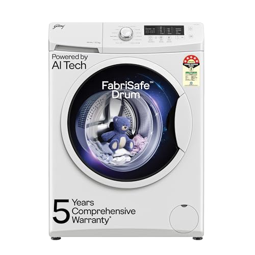 Image of Godrej 6.5 Kg 5 Star AI Tech Fully-Automatic Front Load Washing Machine (WFEON CRS 6510 5.0 FKEDM GLWH, Glacial White)