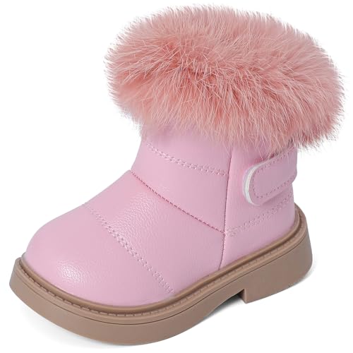 MK MATT KEELY Botas Niña Invierno Botas Nieve Exterior Bebé Niño Botas Impermeable con Suela de Goma Antideslizante,Rosa,EU 24(CN26)