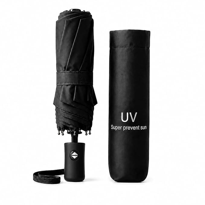 Compact Folding Umbrella with UV Protection for Men & Women – Windproof & Waterproof Travel Umbrella with Storage Case, Lightweight Portable Sun & Rain Protection Umbrella-image-37