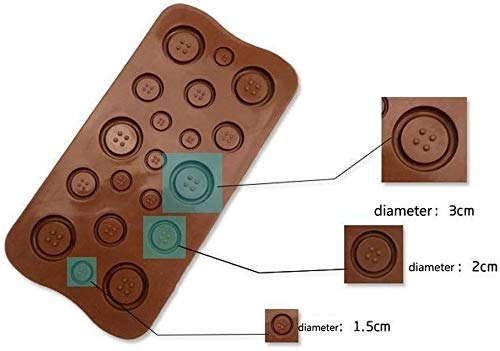 First Try 15 Cavity Melting Chocolate Silicone Molds Shapes for Valentine's Day DIY Gift Mini Heart Love Shape Flowers Day Hot Cocoa Moulds for Cake Candy Jelly Ice Cube (Button) 3